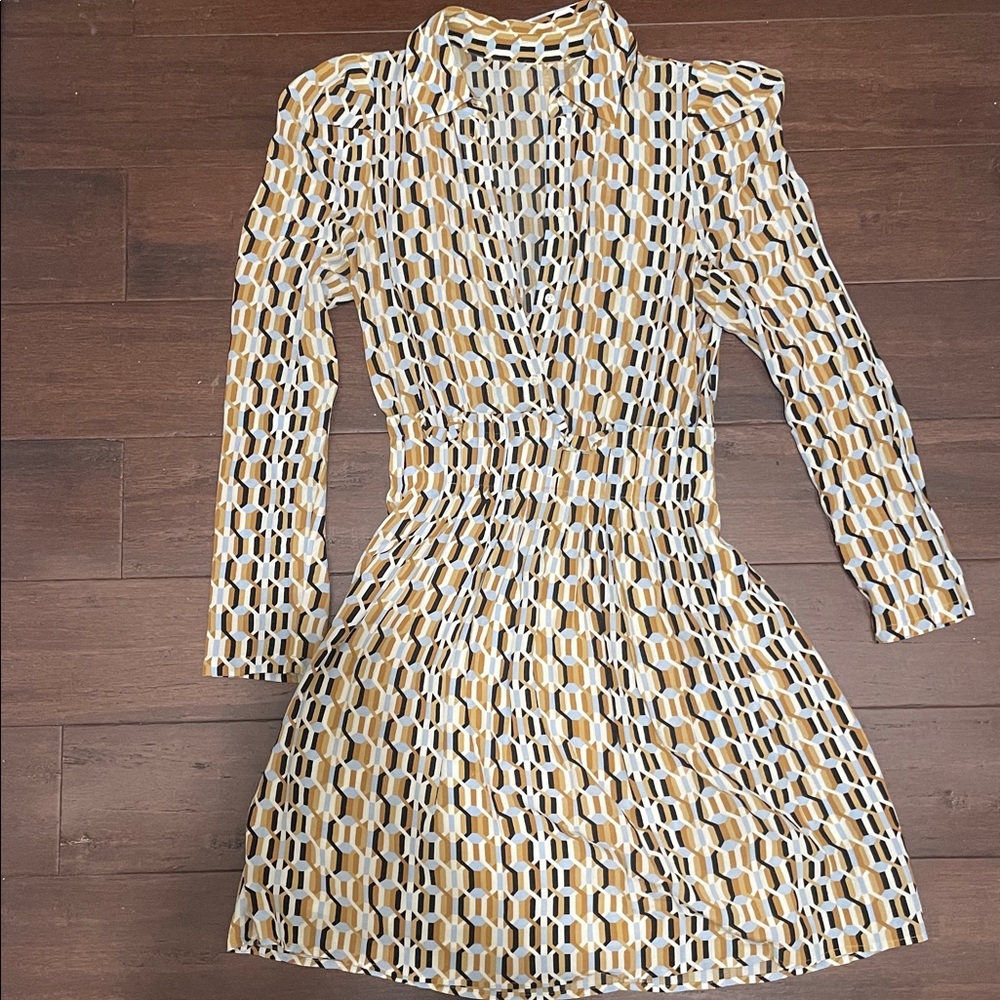 Maje Geometric Pattern Mini Dress - Picture 2 of 9
